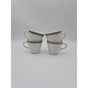 Shenango China Restaurant Ware Air Spray Gray 6 oz Coffee Cups Mugs Set of 4